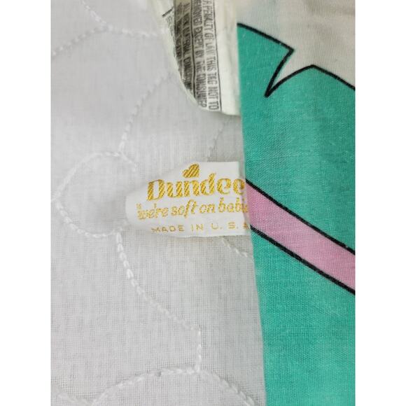 Vintage Dundee Baby Crib Blanket Comforter Pastel Zoo Animals Quilted USA Made - Picture 2 of 14